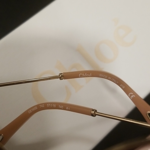?CHLOE? Delilah Sunglasses ~ Gold Frame Gradient Brown Lenses CE169742 New main image 5